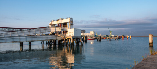 Wall Mural - Ferry dock in the port of Le Havre in France