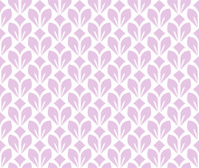 Flower Geometric Pattern. Seamless Vector Background. White And Pink Ornament. Ornament For Fabric, Wallpaper, Packaging. Decorative Print
