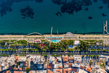 Top View Of Limassol Famous Embankment At Cyprus.