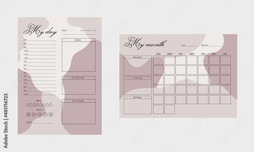 Daily, monthly planner template. Clear and simple printable to do list ...