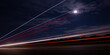 © Remigiusz - lights of cars with night. long exposure, moon and sky