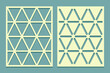 Laser Cutting Panels templates. Stencil with triangles pattern Die laser cut screen billet. For drawing, plaster and painting wall or floor Set of cliche direct and inverse patterns