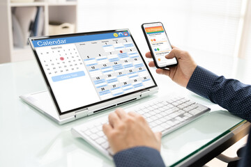 Aufkleber - Digital Calendar Schedule Software In Office