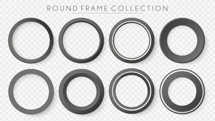 Wall Mural - Black round frame vector set. Blank isolated circles for logo, label, emblem and other your design EPS10