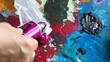 color acrylic paint background with splashes