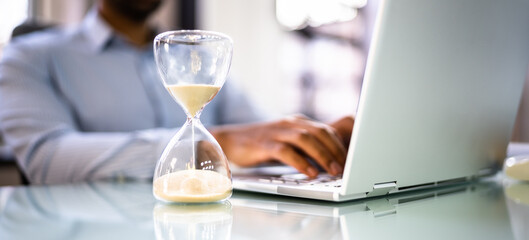 Poster - Financial Deadline And Hourglass In Office