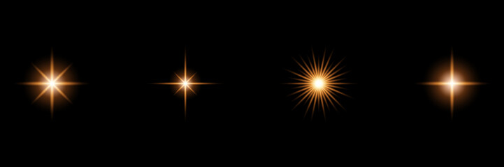 Poster - Sparkling star, vector glowing star light effect. Glitter magic star sparks. Vector illustration