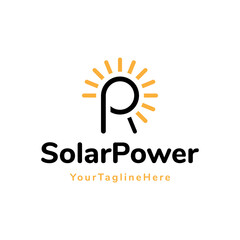 letter R solar logo