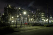 工業地帯 配管が見えるプラントの夜景