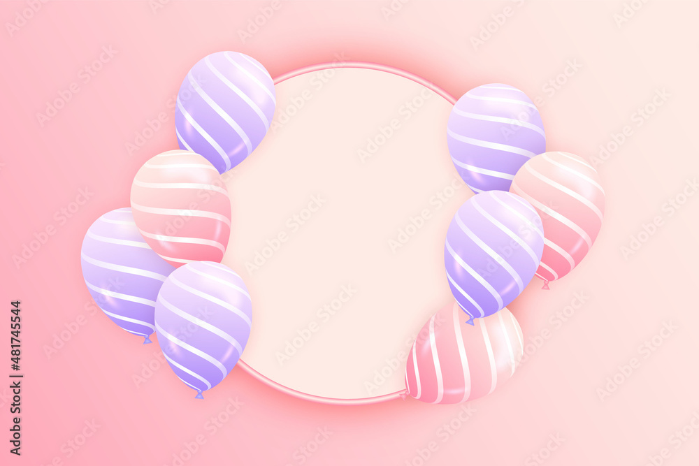 Happy birthday greeting or invitation card with balloons Stock Vector ...
