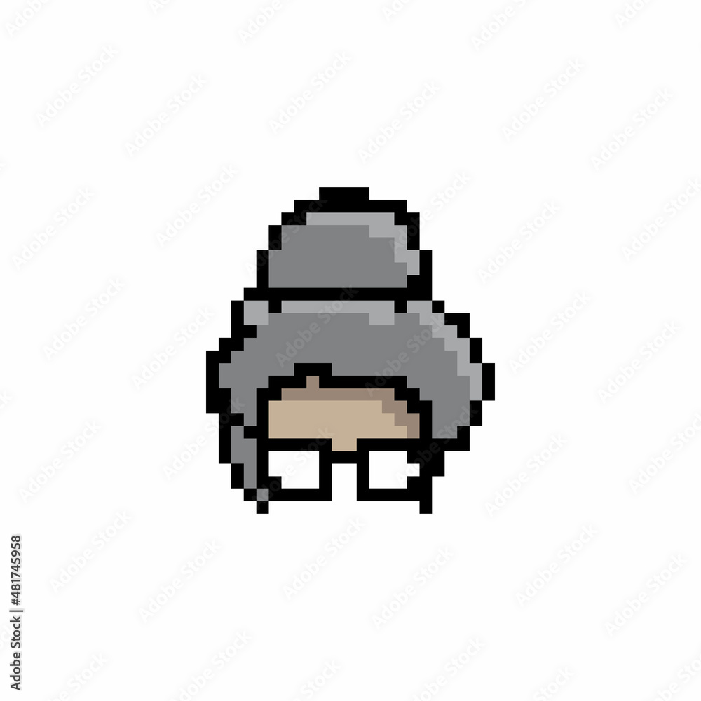 Pixel art character. woman face. Flat style. Avatar of profile picture ...