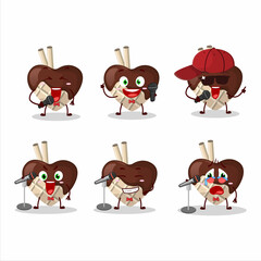 Sticker - A Cute Cartoon design concept of white chocolate love singing a famous song