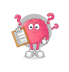 Wall Mural - brain schedule list vector. cartoon character