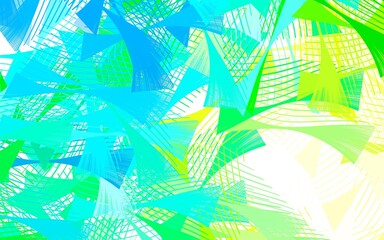  Light Blue, Green vector layout with lines, triangles.