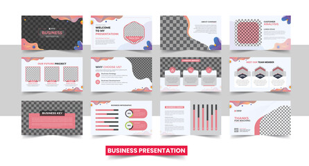 Wall Mural - business minimal slides presentation background template. business presentation template.