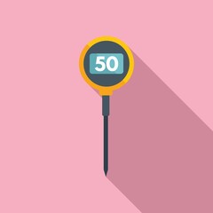 Wall Mural - Digital thermometer temperature icon flat vector. Medical laser