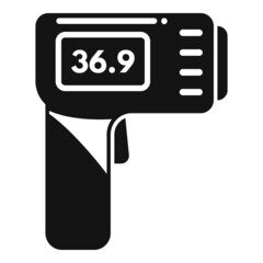 Canvas Print - Digital thermometer gun icon simple vector. Medical hand