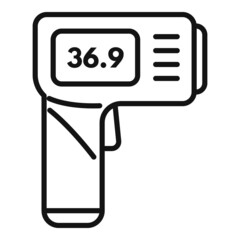 Canvas Print - Digital thermometer gun icon outline vector. Medical hand