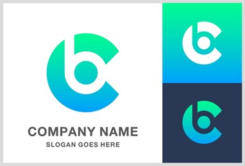 Monogram Letter B C Business Company Vector Logo Design