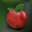 vector background with apple and leaves