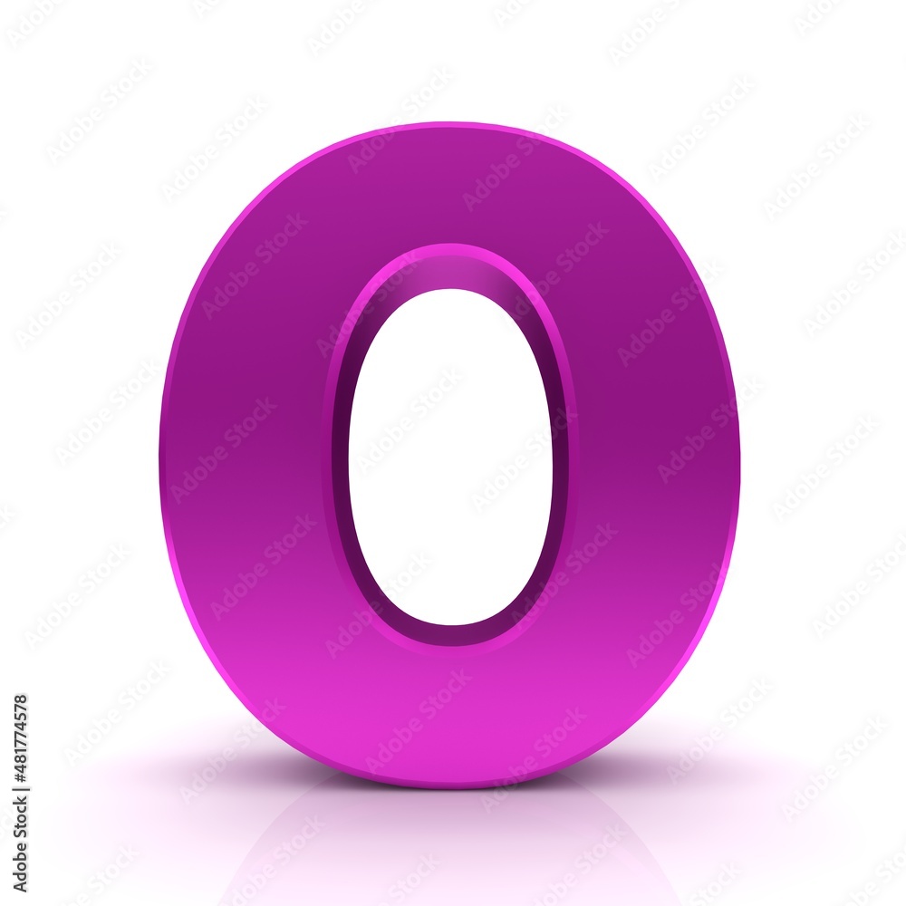 O letter pink capital letter sign 3d rendering graphic illustration ...