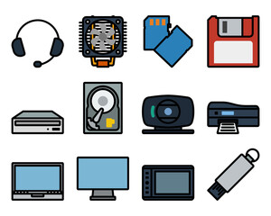 Canvas Print - Computer Icon Set