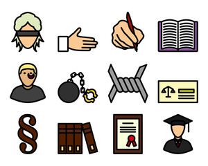 Wall Mural - Lawyer Icon Set