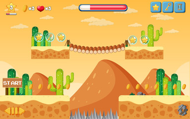 Wall Mural - A game template desert background