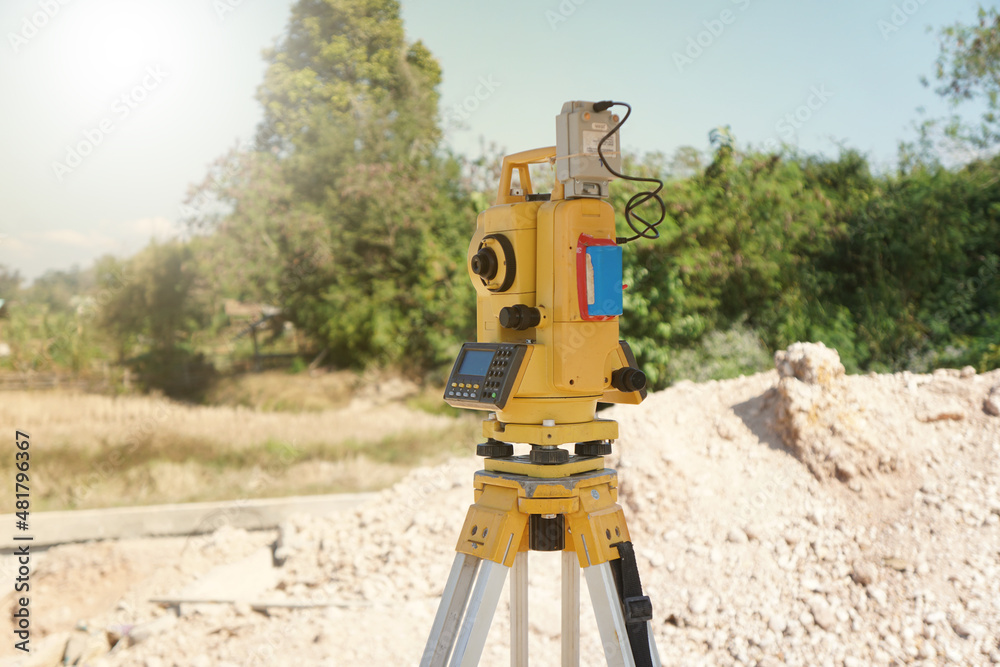 Geodetic device. Total Station Theodolite and Electronic Distance Meter ...