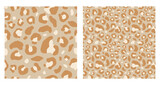 Boho Leopard Pattern Warm Earthy Colors Seamless Pattern Vector Illustration Elegant Animal print