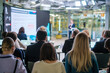 © Anton Gvozdikov - People gathering in modern hall during business forum