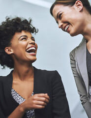 Aufkleber - Building positive business relationships. Shot of colleagues laughing together in an office.