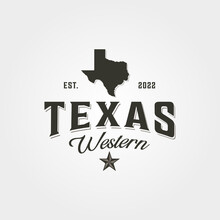 Texas Map Logo Vintage Vector Symbol Illustration Design
