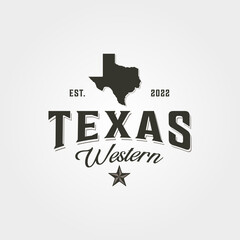 texas map logo vintage vector symbol illustration design