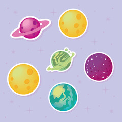 Poster - icons planets space