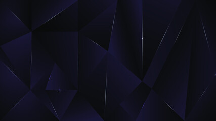 Wall Mural - Geometric 3D polygonal Pattern, low poly dark background. Vector illustration