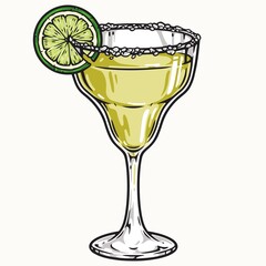 Canvas Print - Margarita glass with salt on rim