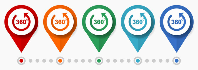 Aufkleber - Presentation, panorama concept vector icon set, flat design pointers, infographic template