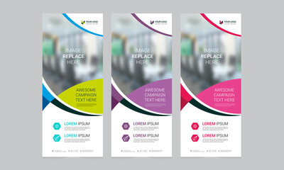 Wall Mural - Roll up banner vector template