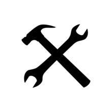 Silhouette Of A Hammer And Wrench