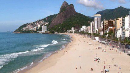 Wall Mural - Aerial view of Ipanema Beach during summer in Rio de Janeiro, Brazil.	