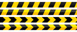 Caution ribbons. Restricted area or under construction website. Vector set.