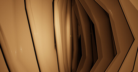 Render with beige glossy surfaces