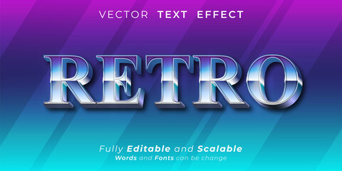 Editable text effect Retro 3d style illustrations