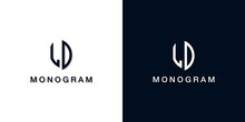 Leaf Style Initial Letter LD Monogram Logo.