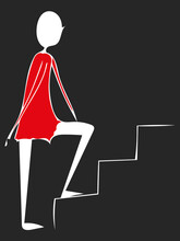 Woman Climbing The Stairs