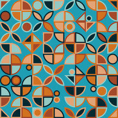 Vector geometric minimalistic seamless pattern with simple shape and figure. Abstract design in geometric style for web banner, poster, wallpaper, textile, paper
