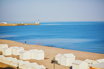 Canvas Print - Beach in Mers-les-Bains, fishing village in Normandy, France