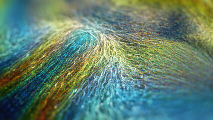 Poster - abstract colorful background, macro image of texture. particles and fibers in colors.