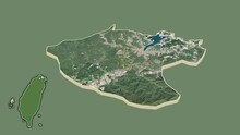 Keelung Taiwan Extruded And Isolated. Satellite